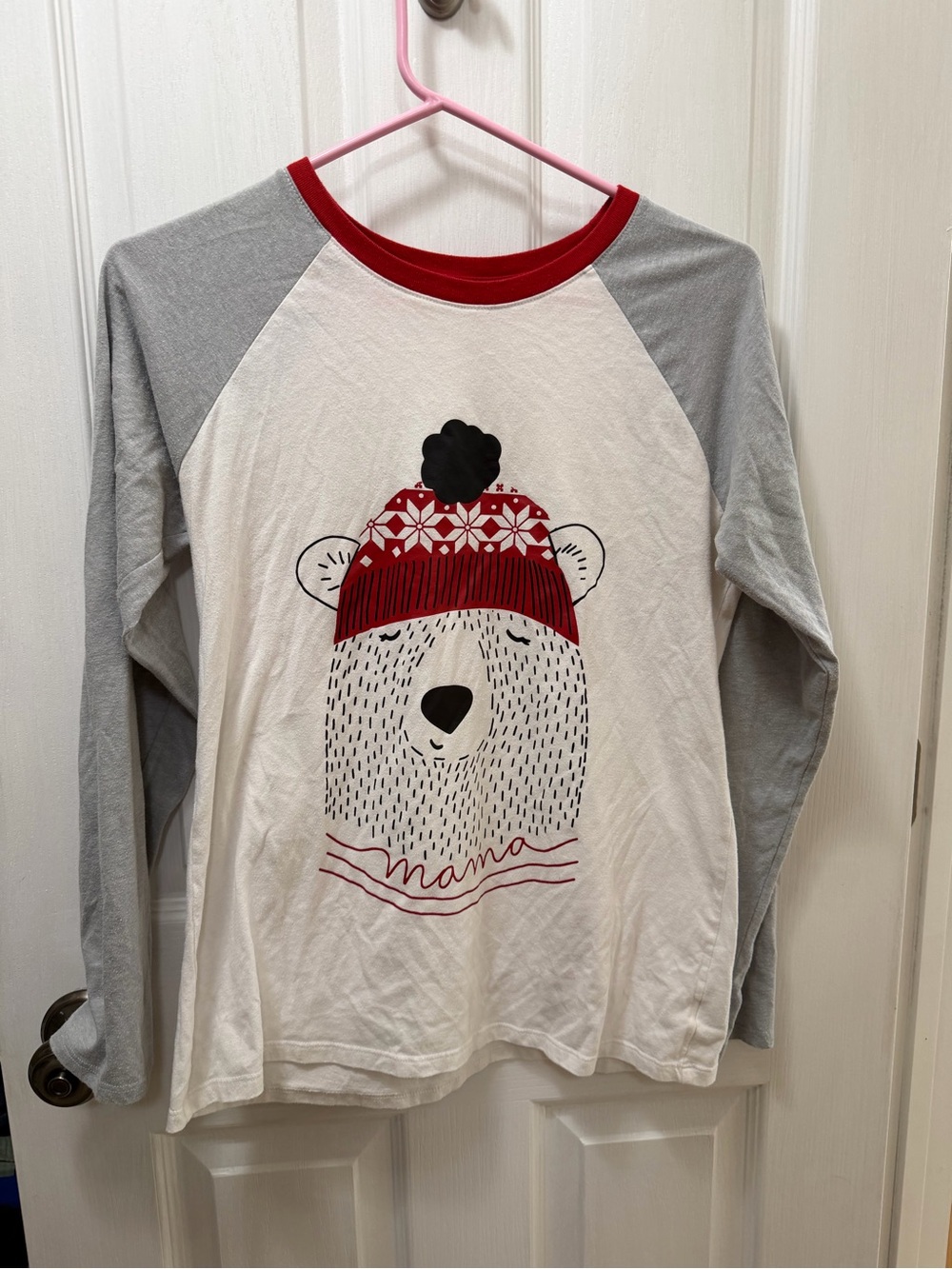 Women’s wondershop Red & Gray Mama Bear Holiday Raglan Long-Sleeve PJ Shirt